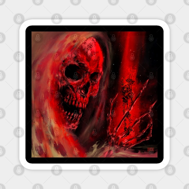 Red Cosmic Reaper Magnet by Chris LaBonte