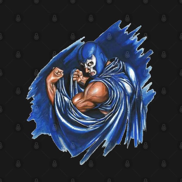 Feel-Ink Demon Blue Lucha Libre Mexican Old Paint Legend by FeelInksense