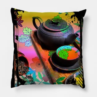 Japan Tea Ceremony Collage Art 99 Pillow