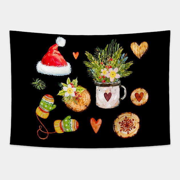 Christmas Theme Tapestry by Mako Design 