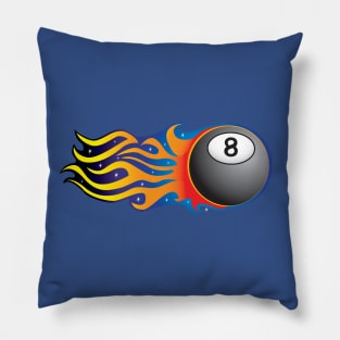 Flaming Eight Ball Pillow