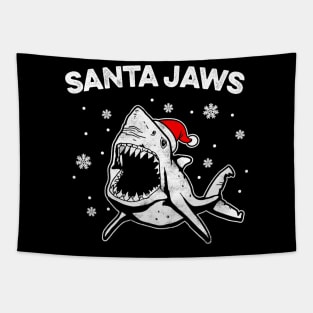 Santa Jaws Funny Shark Santa Hat Pajamas Christmas Tapestry