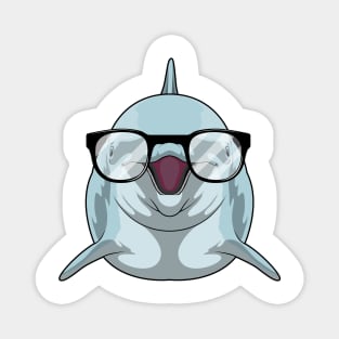 Dolphin as Nerd with Glasses Magnet