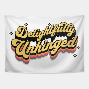 Delightfully Unhinged | Vintage Typography Art Tapestry