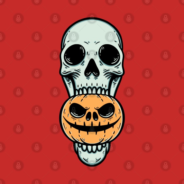 Happy Halloween Skull Pumpkin by Pongatworks Store