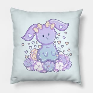 Bunny And Flowers Pillow