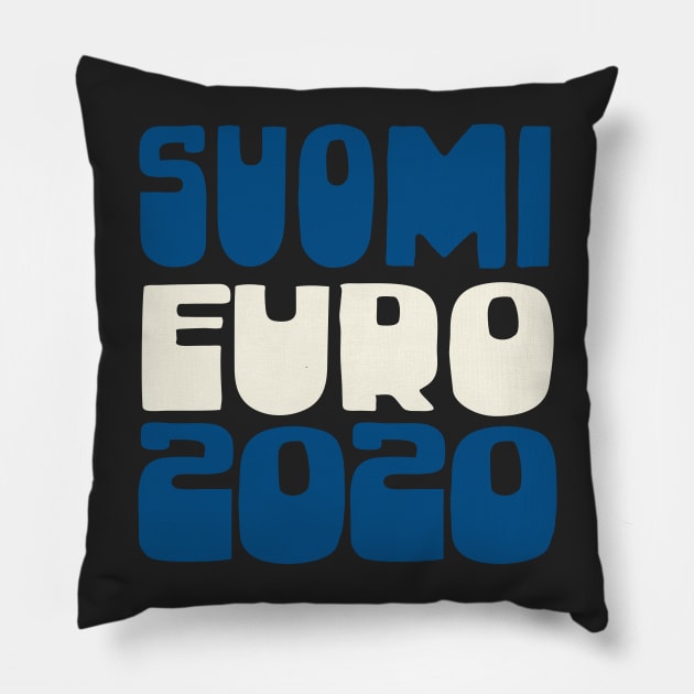Suomi Euro 2020 Fan Art Soccer Design Pillow by DankFutura