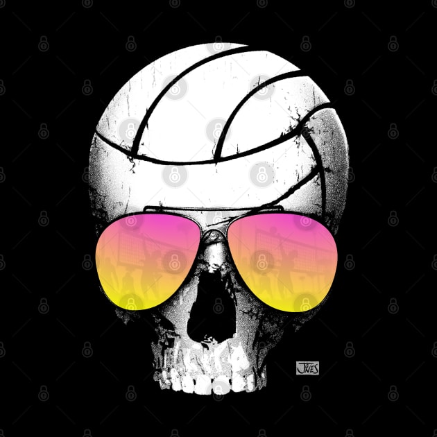 Volleyball Skull Wearing Pink Aviators by cjboco