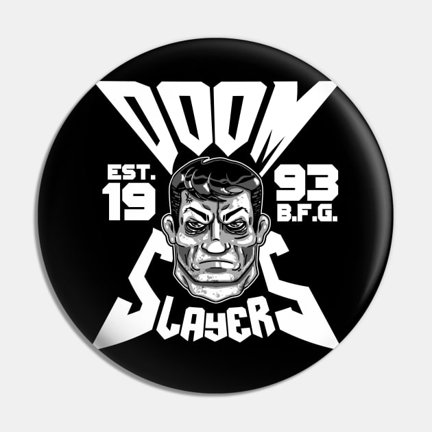 Doomslayer Biker Cut Pin by GodsBurden