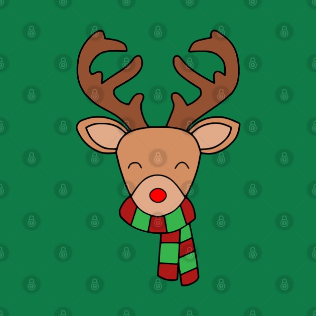 Happy Reindeer (green) by Glenn Landas Digital Art