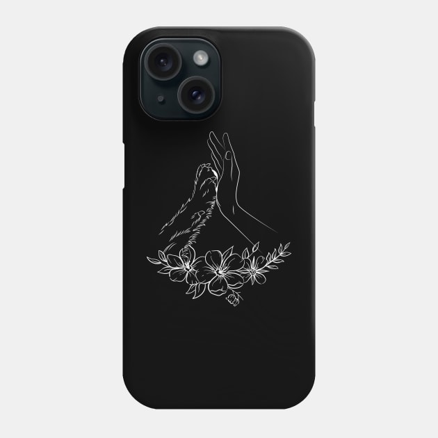 woman Hand And Dog Paw Floral Phone Case by NICHE&NICHE