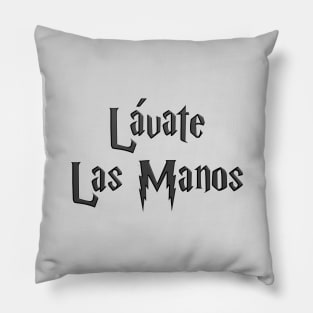 Black - Lavate Las Manos Pillow