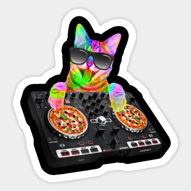 Cute Dj Pizza Cat Emd Rave Kitty Shirts Men Women Gift Pizza
