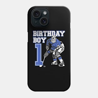 Kids 1 Year Old Ice Hockey Themed Birthday Party 1St Boy Phone Case