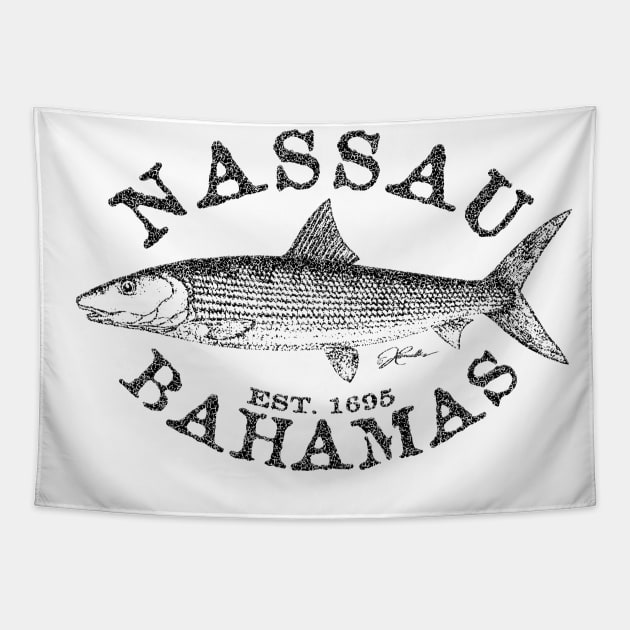 Nassau, Bahamas, Bonefish (Distressed) Tapestry by jcombs