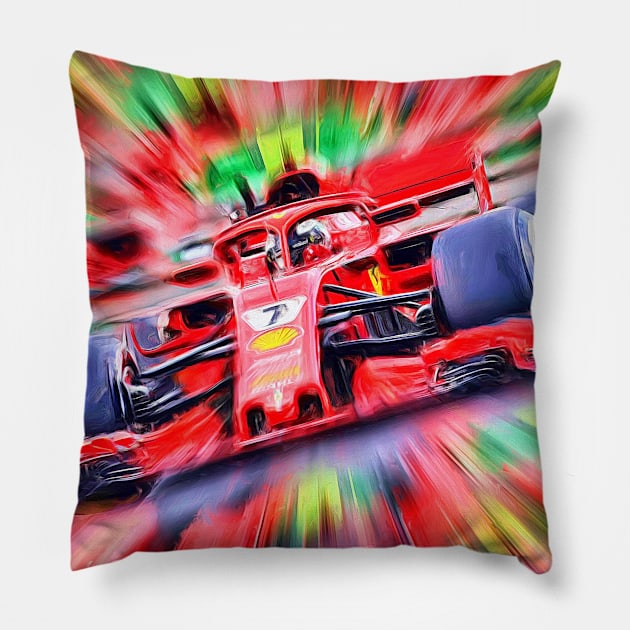 Kimi Raikkonen #7 Pillow by DeVerviers