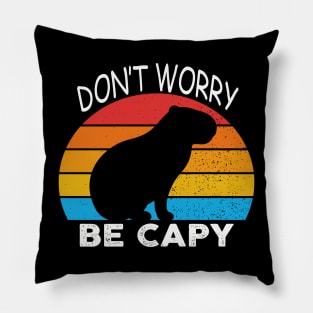 Capybara Don't Worry, Be Capy Pillow