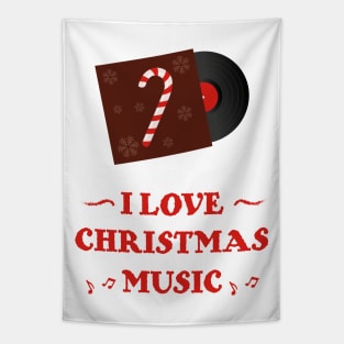 Funny I Love Christmas Music | Gift Ideas | Candy Cane Tapestry