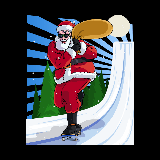 Santa Claus Skateboarding Christmas by Noseking