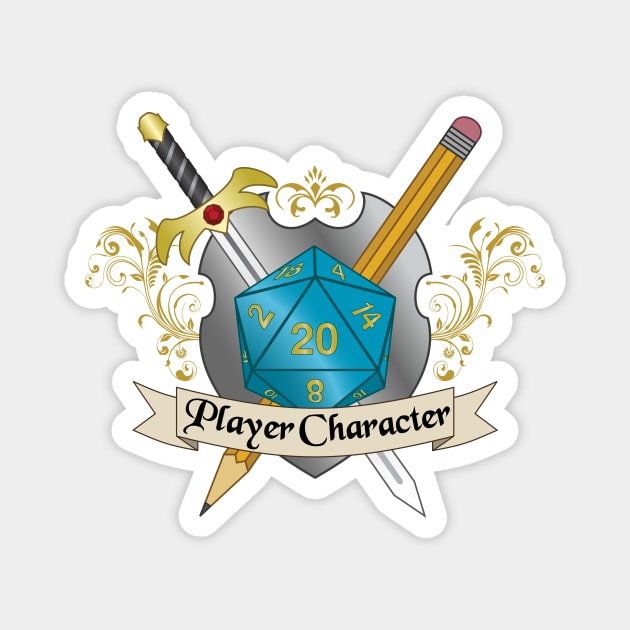 Player Character Crest Magnet by NashSketches