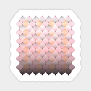 Fish scale pattern in warm peach and grey Magnet