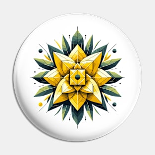 Yellow Abstract Flower Pin