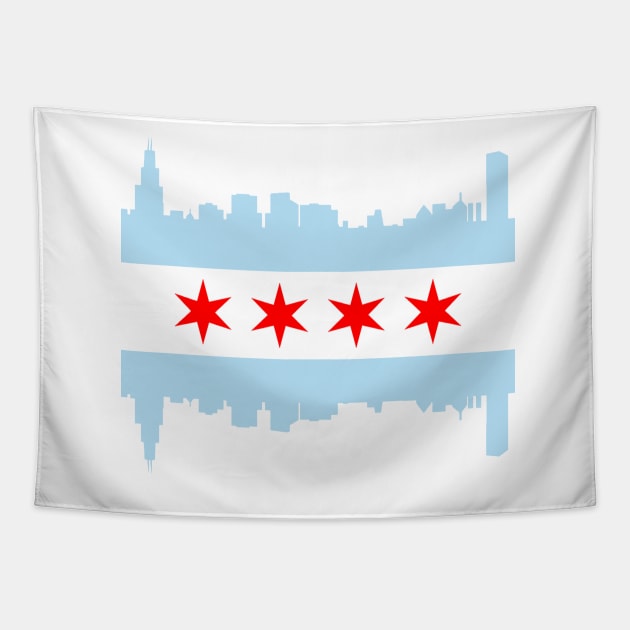 Chicago Flag Skyline Tapestry by E