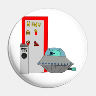 Alien in a Drive Thru Pin