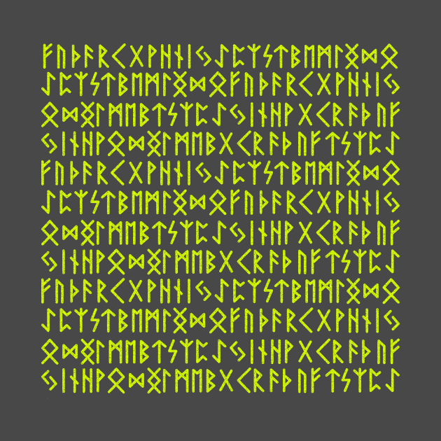 Green nordic runes pattern by Drumsartco