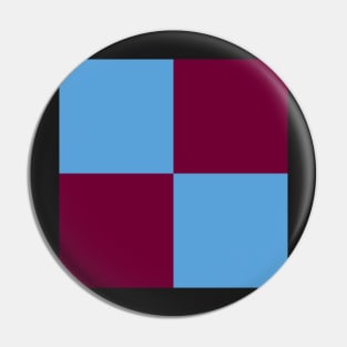 Burnley Claret and Blue Checkered Fan Flag Pin