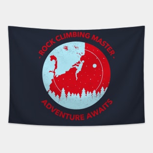 Rock Climbing Master, Adventure Awaits, hiking sticker, mountain climbing Tapestry