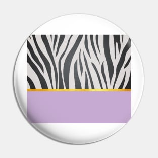 Black and white zebra print on purple, golden lining Pin
