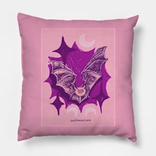 batsy batsy | pink sky version Pillow