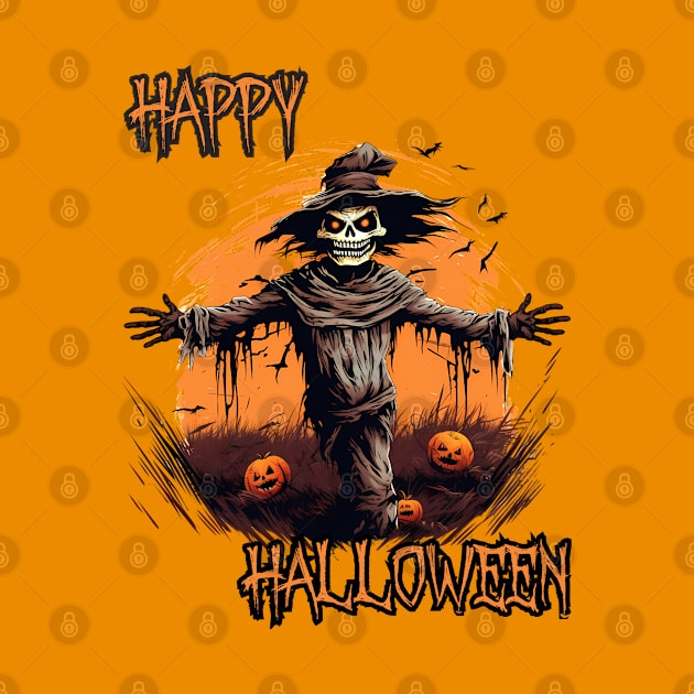 Spooky Scarecrow Happy Halloween by DivShot 