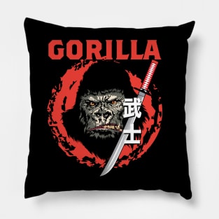 Gorilla Samurai Japanese Pillow