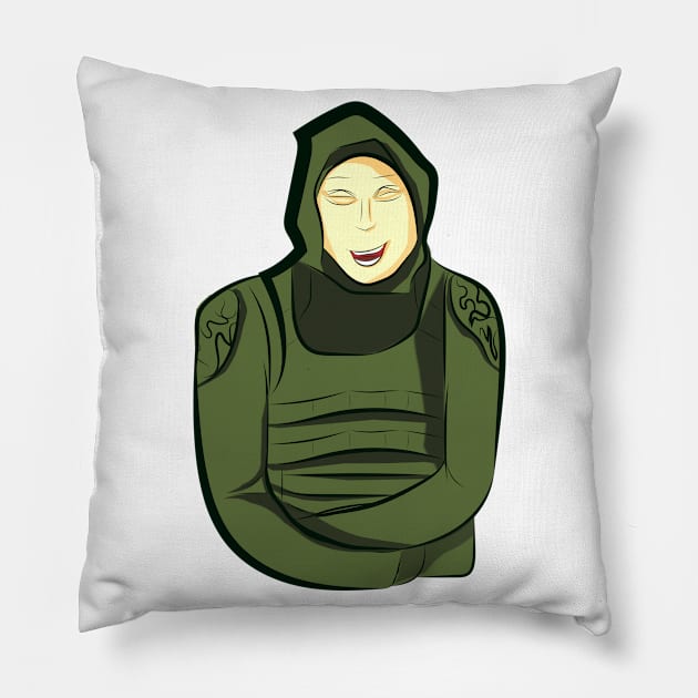 Stalker laughs Pillow by Julia-Chu