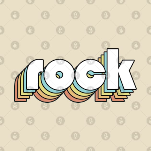 Rock - Retro Rainbow Typography Faded Style by Paxnotods