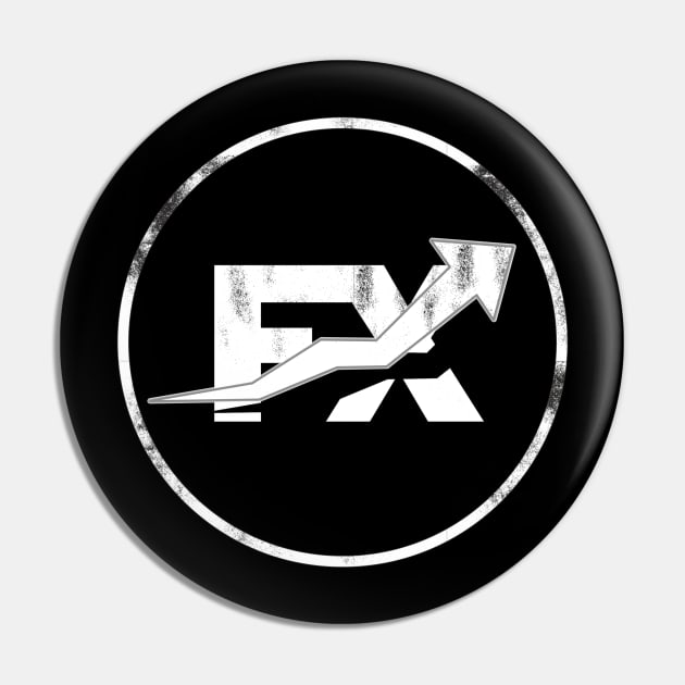 Fx , forex or foreign exchange trading rectangle metal logo - Forex Trading  - Pin