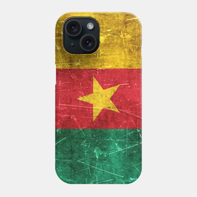 Vintage Aged and Scratched Cameroon Flag Phone Case by jeffbartels