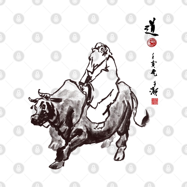 Laozi Riding Ox (normal way) by Huluhua