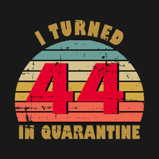 44th Birthday Gift For Him and Her I Turned 44 In Quarantine T-Shirt