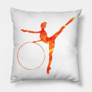 Orange Rhythmic Gymnast Hoop Pillow