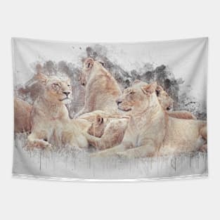 Lioness Lion Animal Wild Africa Jungle Safari Wildlife Tapestry