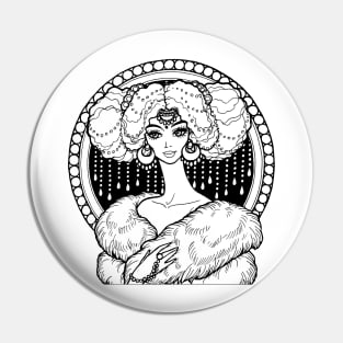 Beautiful Princess Art Nouveau Pin