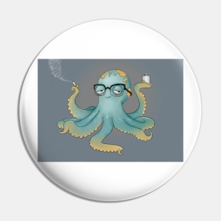 Gene the Nerdy Octopus Pin