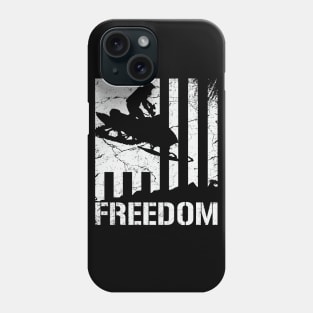 Snowmobile T Shirt Snowmobiling Freedom Flag Phone Case