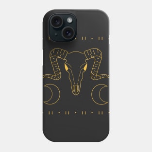 Golden ram skull Phone Case