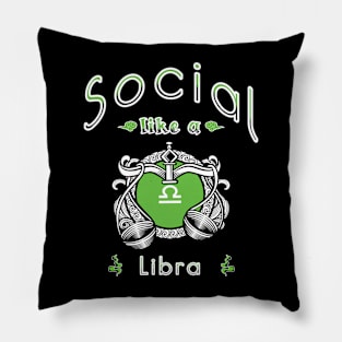 Zodiac attributes: Libra black Pillow