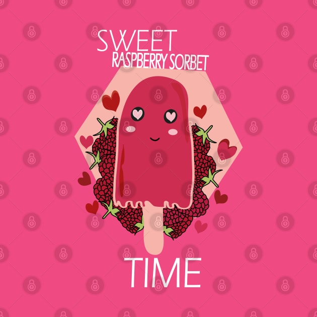 Raspberry sorbet Kawaii Sweet Cute Raspberry Sorbet by Day81