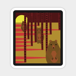 Bears hiding in the woods Magnet